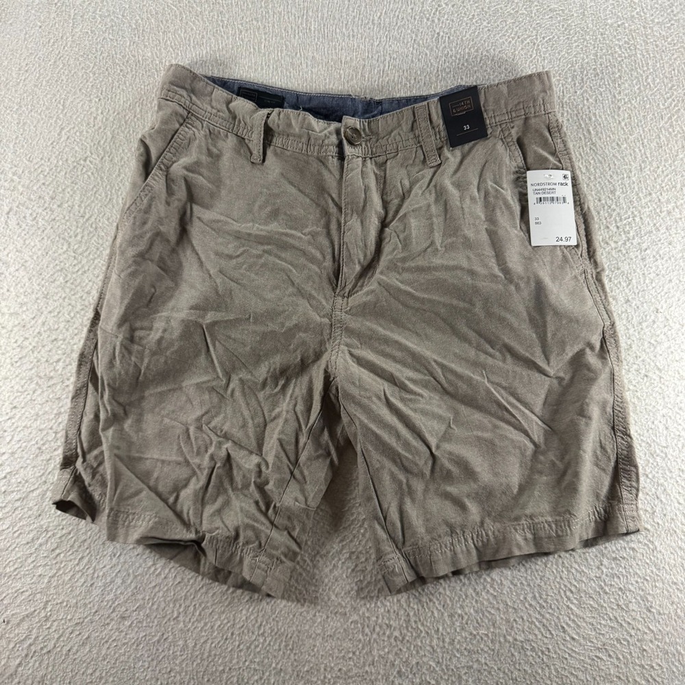 14th & Union Slim Fit Shorts Mens 33 Tan Desert NWT 100% Cotton Casual Chino